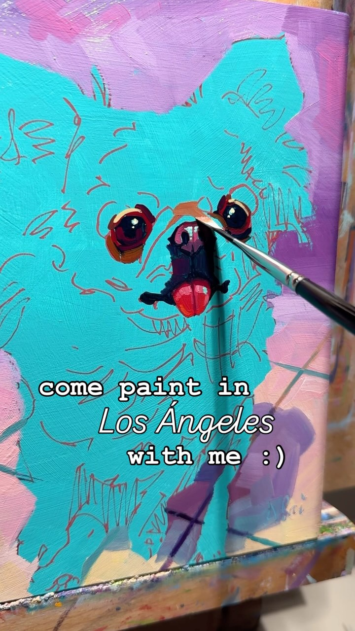 Instagram post by @alaiganuza for Trekell Art Supplies. Caption reads: You, me, LA 😍🎨🍷 with rooms available if you....