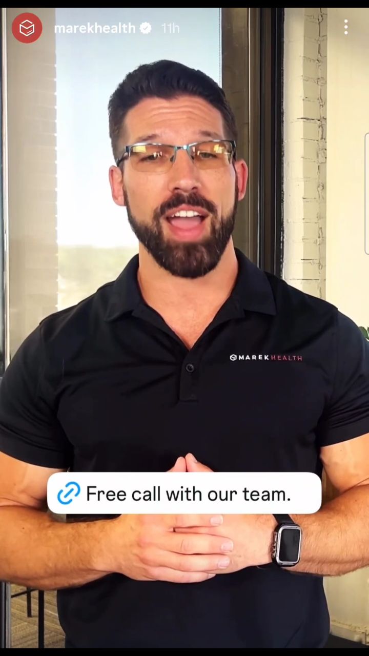 Instagram post by @samson__dauda for Marek Health. Caption reads: Free health consultation with @marekhealth....