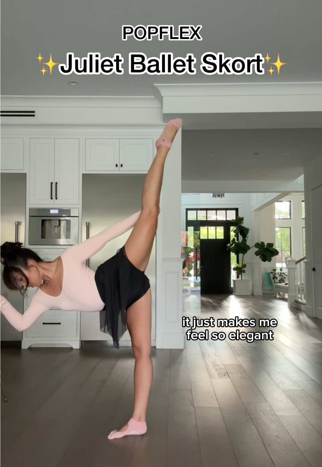 TikTok post by @blogilates for POPFLEX Active. Caption reads: Obsessed 🩰 @POPFLEX Active crisscross hourglass....