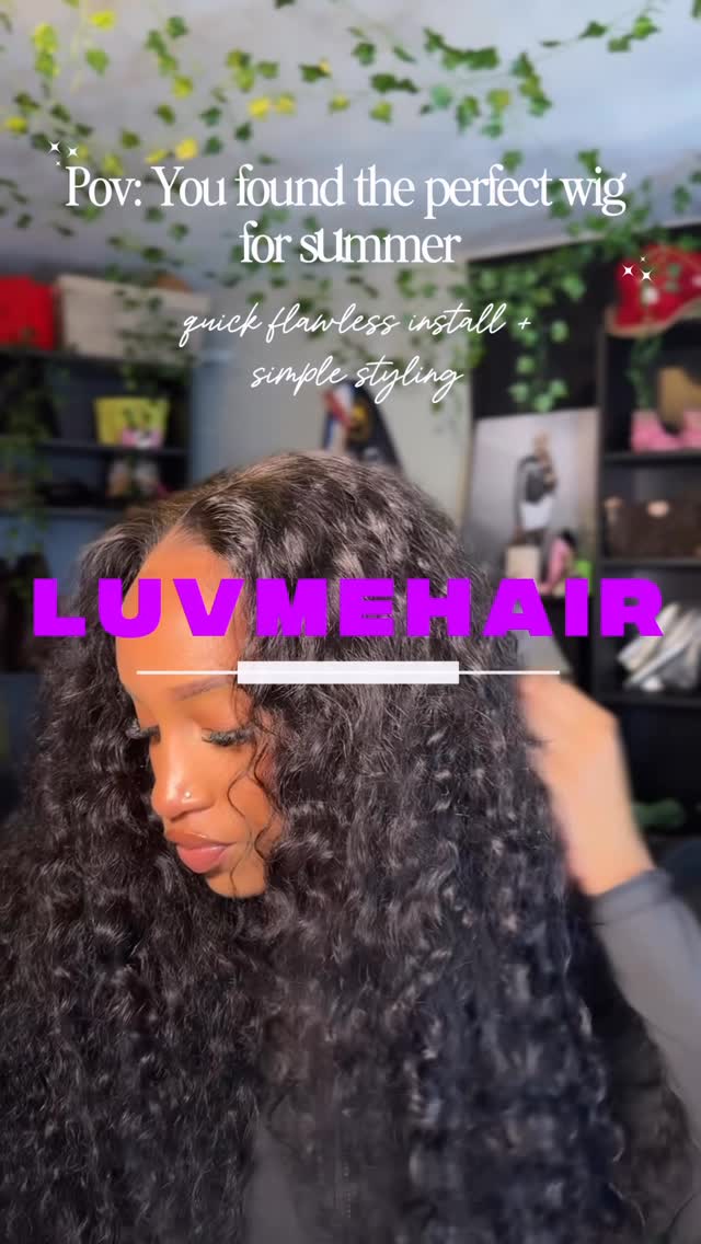 Instagram post by @amour.my_ for Luvme hair. Caption reads: Summer vacay must-have! This curly buss down....