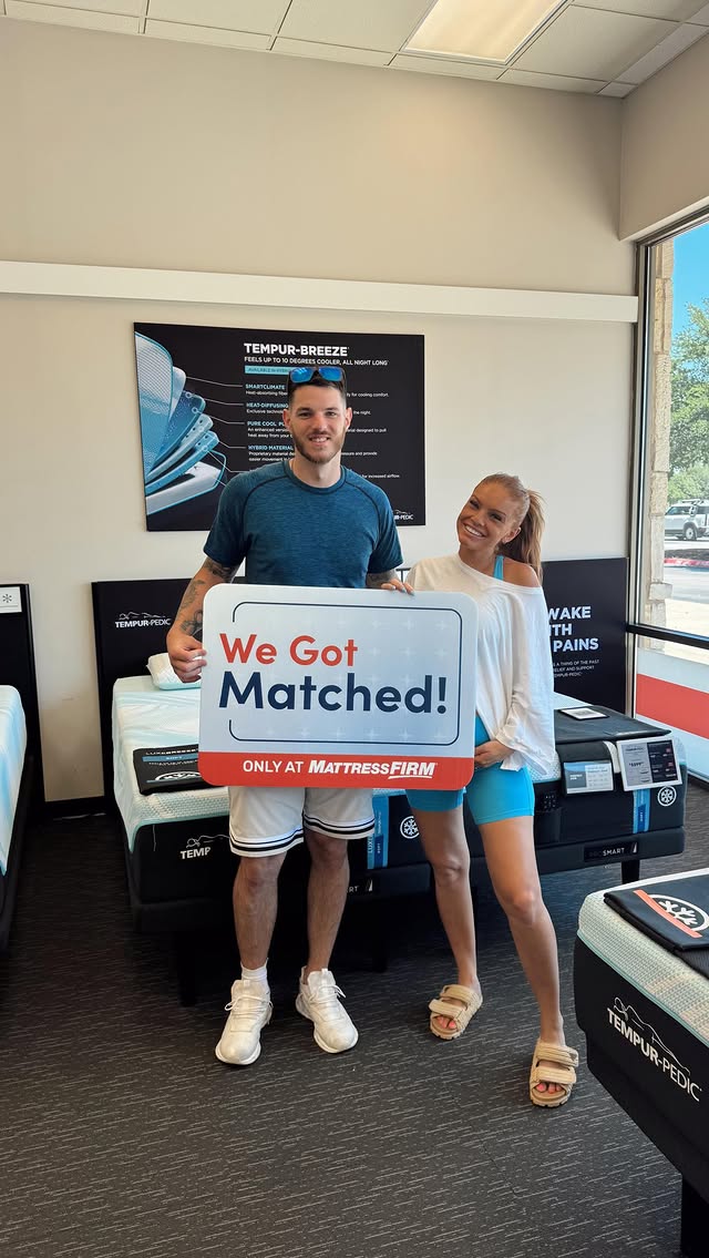 Instagram post by @kenzieheim for Mattress Firm. Caption reads: We’re so excited to share our experience with....