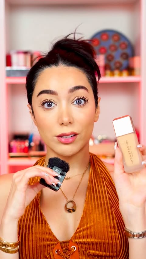 Instagram post by @herosheemaz for Anastasia Beverly Hills. Caption reads: [...] that lasts and covers, get....