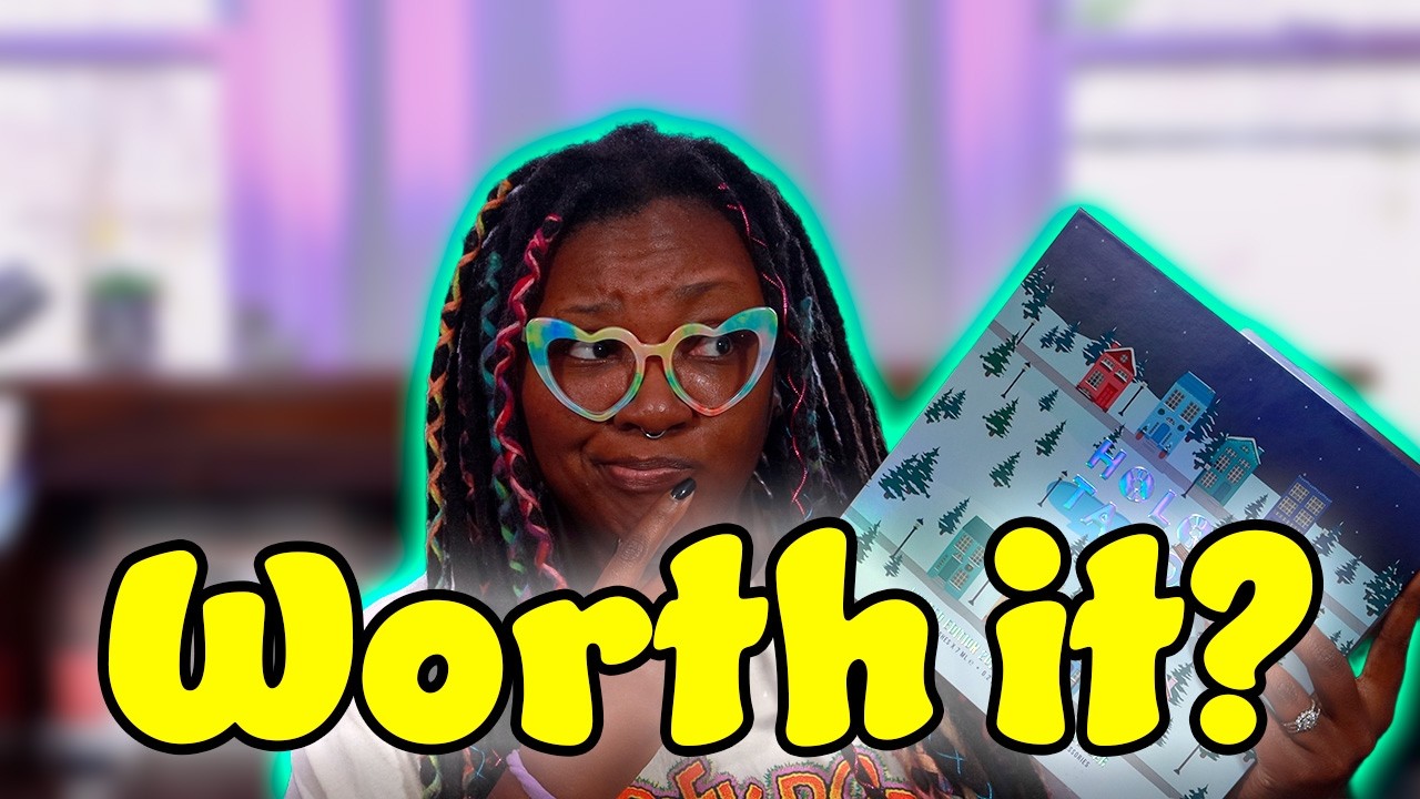 YouTube post by @NicoleLovesNails for Beyond Polish. Caption reads: Holo Taco Mini Advent 2025 Unboxing and Swatches!!.