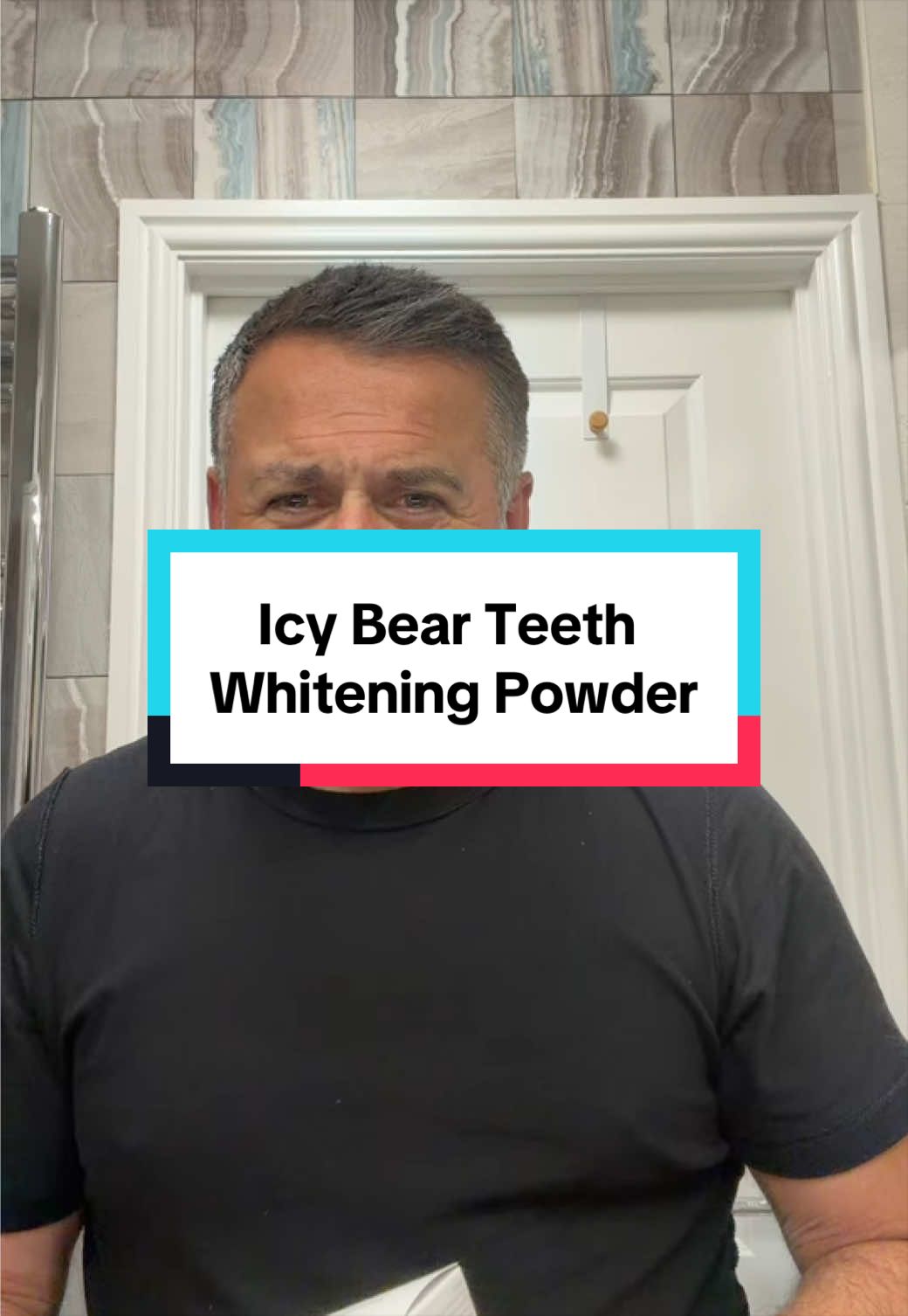 TikTok post by @kevreviews4u for Icy Bear Dental. Caption reads: #teeth #whitening #icybear #oralhealth @Icy Bear....