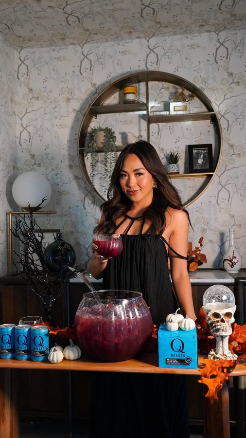 Instagram post by @sincerelyreneze for Q Mixers. Caption reads: I drink Q CLUB SODA daily and as much as I love it....