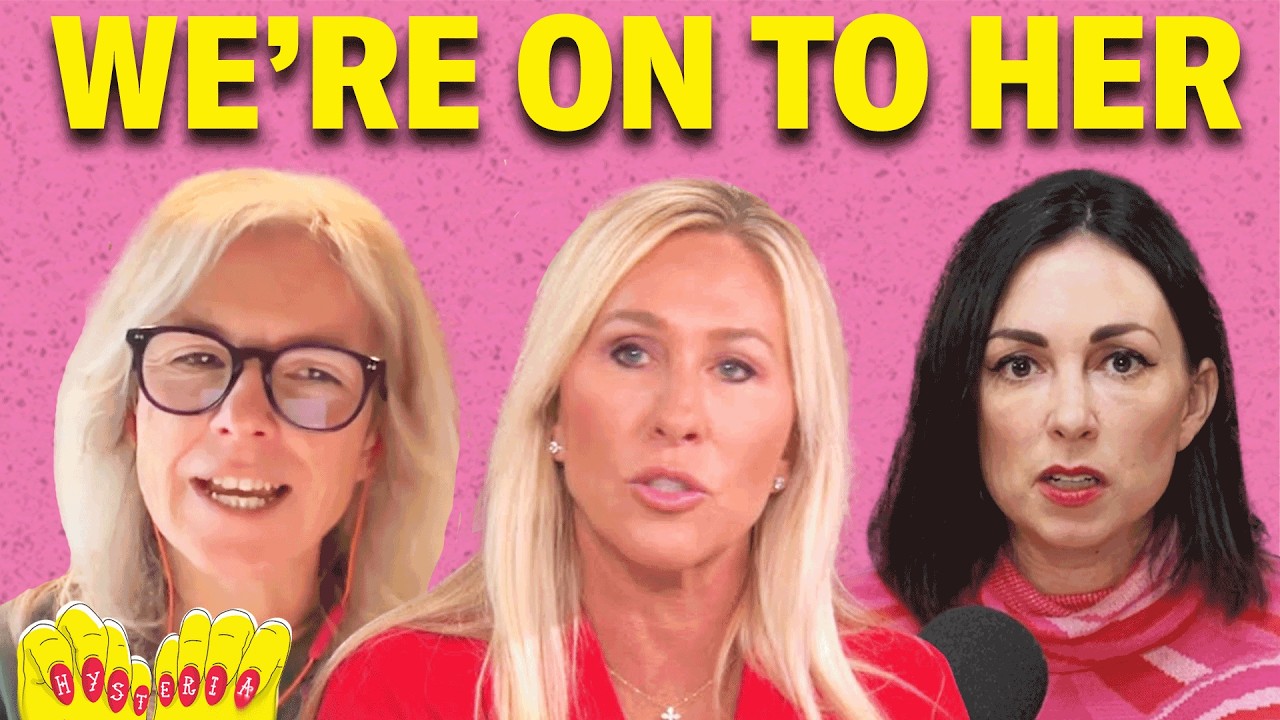 YouTube post by @hysteriapodcast for Green Chef. Caption reads: Marjorie Taylor Greene’s WEIRD Appearance on The....