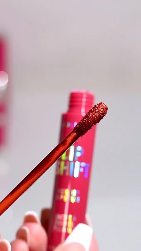 Instagram post by @mahnoor_malik17 for Makeup Revolution. Caption reads: @makeuprevolution Lip shift Peel off Lipstains....