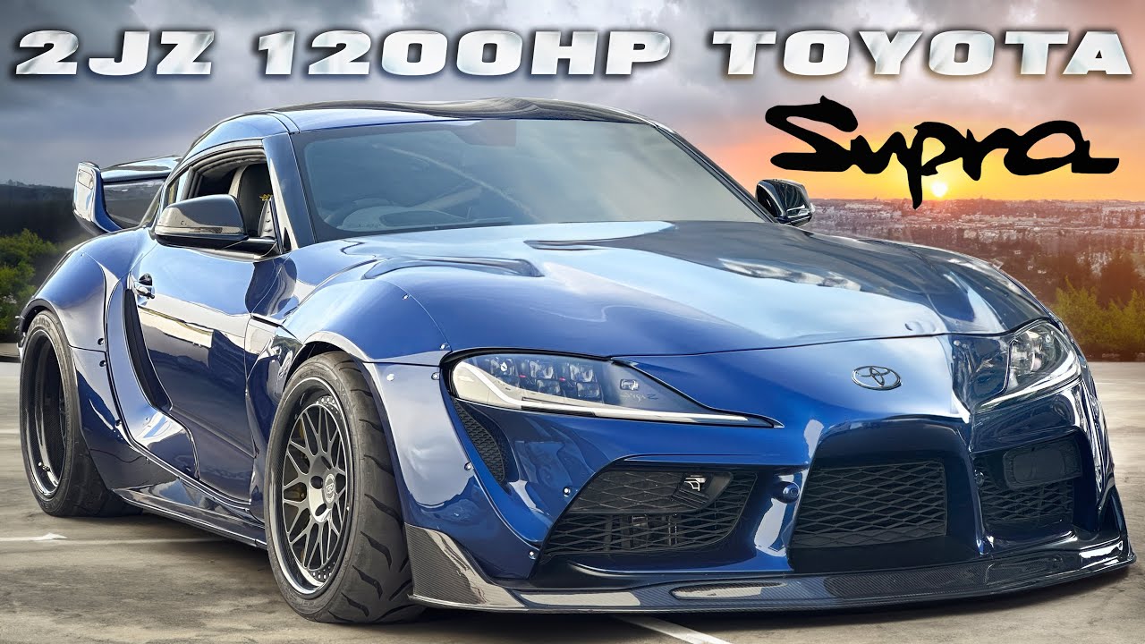 YouTube post by @BuddaTV for mBank. Caption reads: 1200 HP in the new 2JZ Toyota Supra! - 10 months....