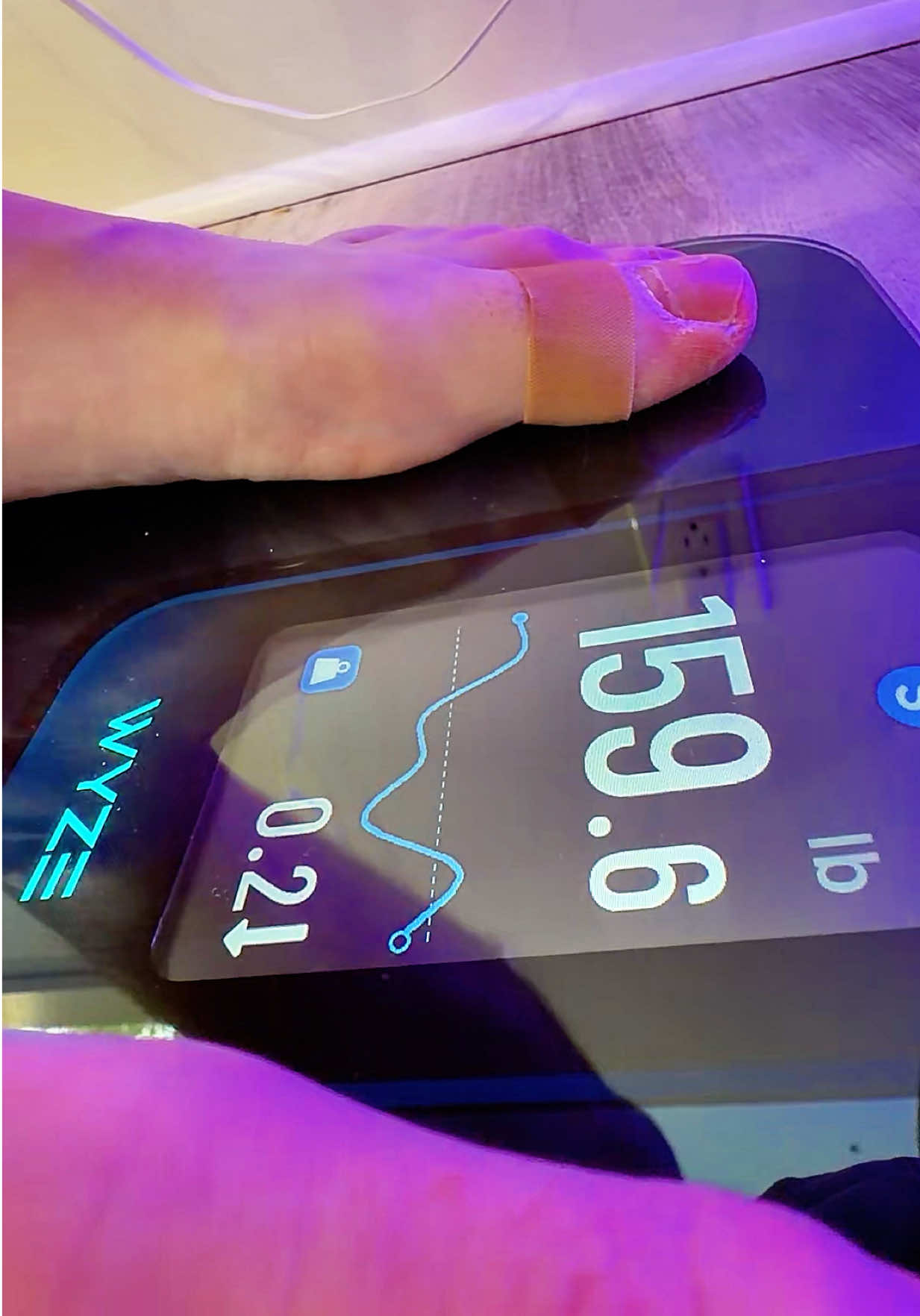 TikTok post by @serges_shop for Wyze. Caption reads: Wyze New Home Scale Ultra #home #scale #bodyfat....