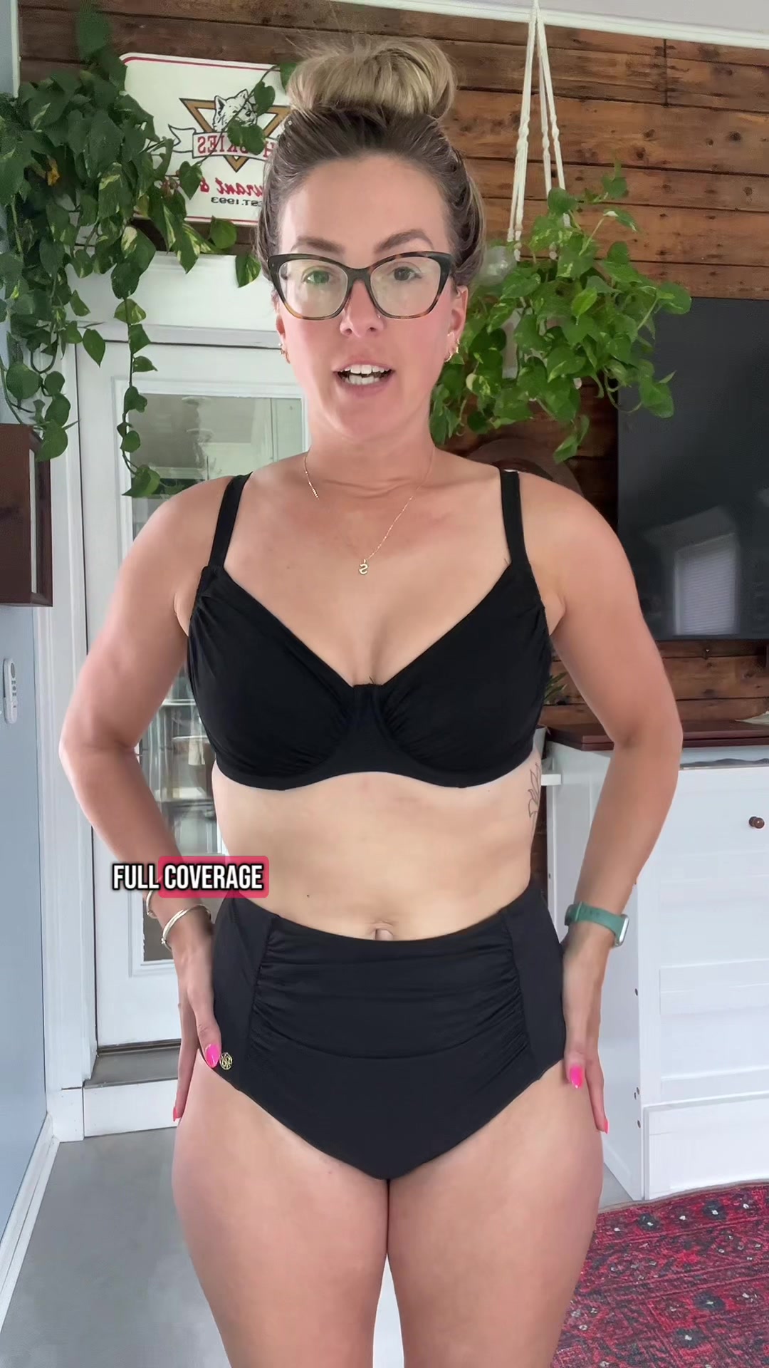 TikTok post by @babiesofsteele for Popilush. Caption reads: I am 5’10, 175lbs and wearing a size XL #swim....