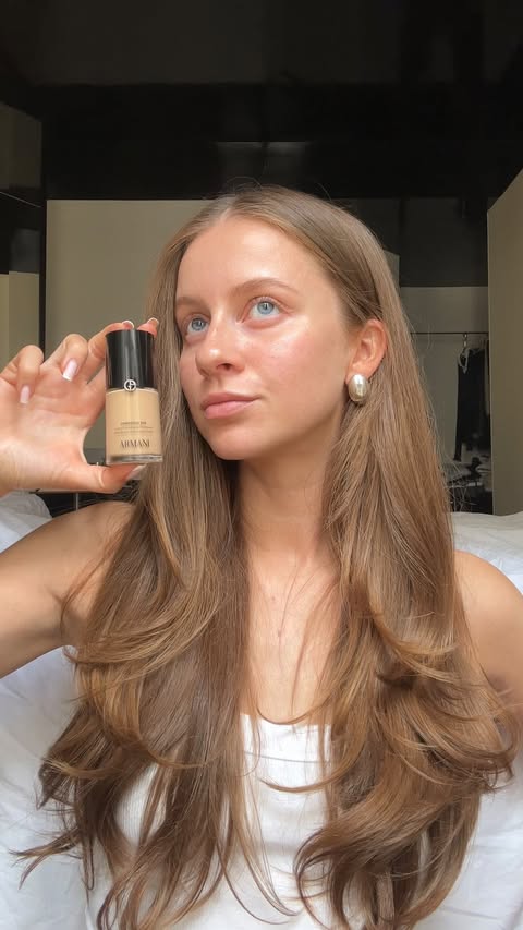 Instagram post by @emiliemalou for Armani beauty. Caption reads: (Advertisement for @Armanibeauty) girl therapy =....