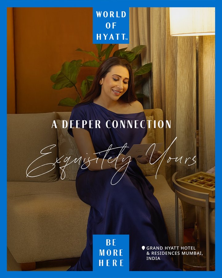 Instagram post by @therealkarismakapoor for Hyatt. Caption reads: Be more than remembered. Be understood.​

With....