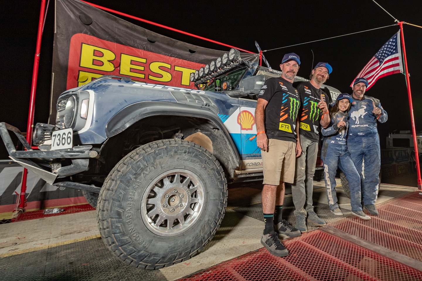 Instagram post by @baileycampbell35az for Ford Bronco. Caption reads: Back-to-back at Vegas to Reno! @vaughngittinjr and....