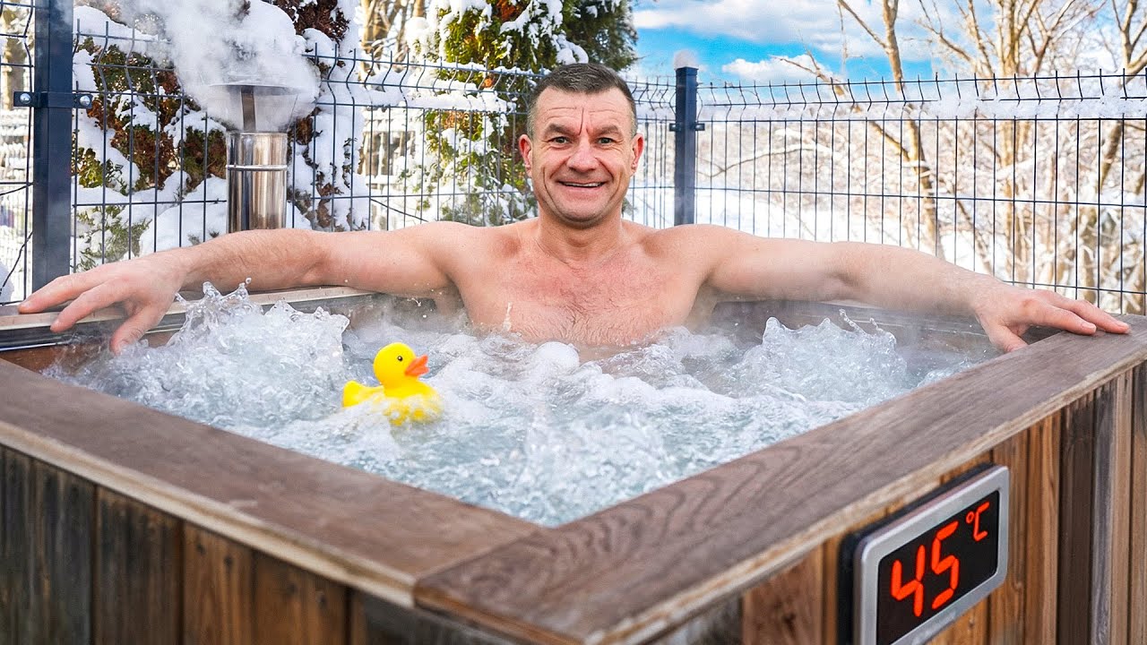 YouTube post by @pandarekyt for Trade Republic. Caption reads: I built a jacuzzi.