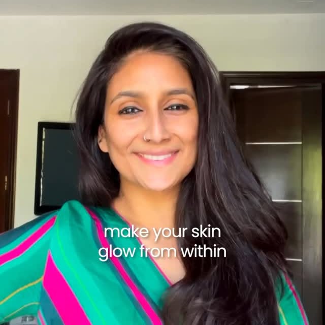 Instagram post by @shikhamehra for Nathabit. Caption reads: Everyone’s chasing glow. I just went back to....