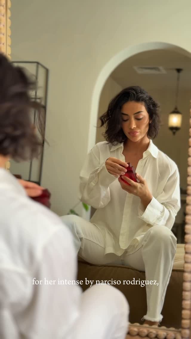 Instagram post by @themayaahmad for narciso rodriguez. Caption reads: [...] for her eau de parfum intense by narciso....