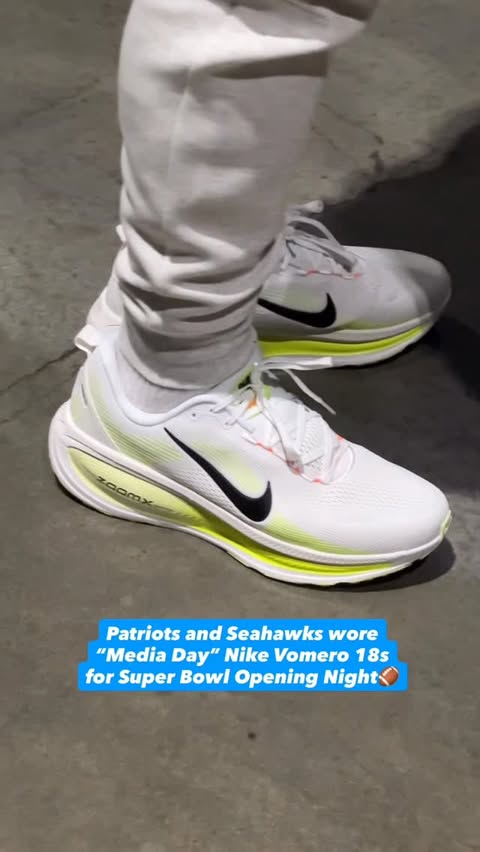 Instagram post by @stevenatto for Nike. Caption reads: [...] wore the same colorway of Nike Vomero 18s....