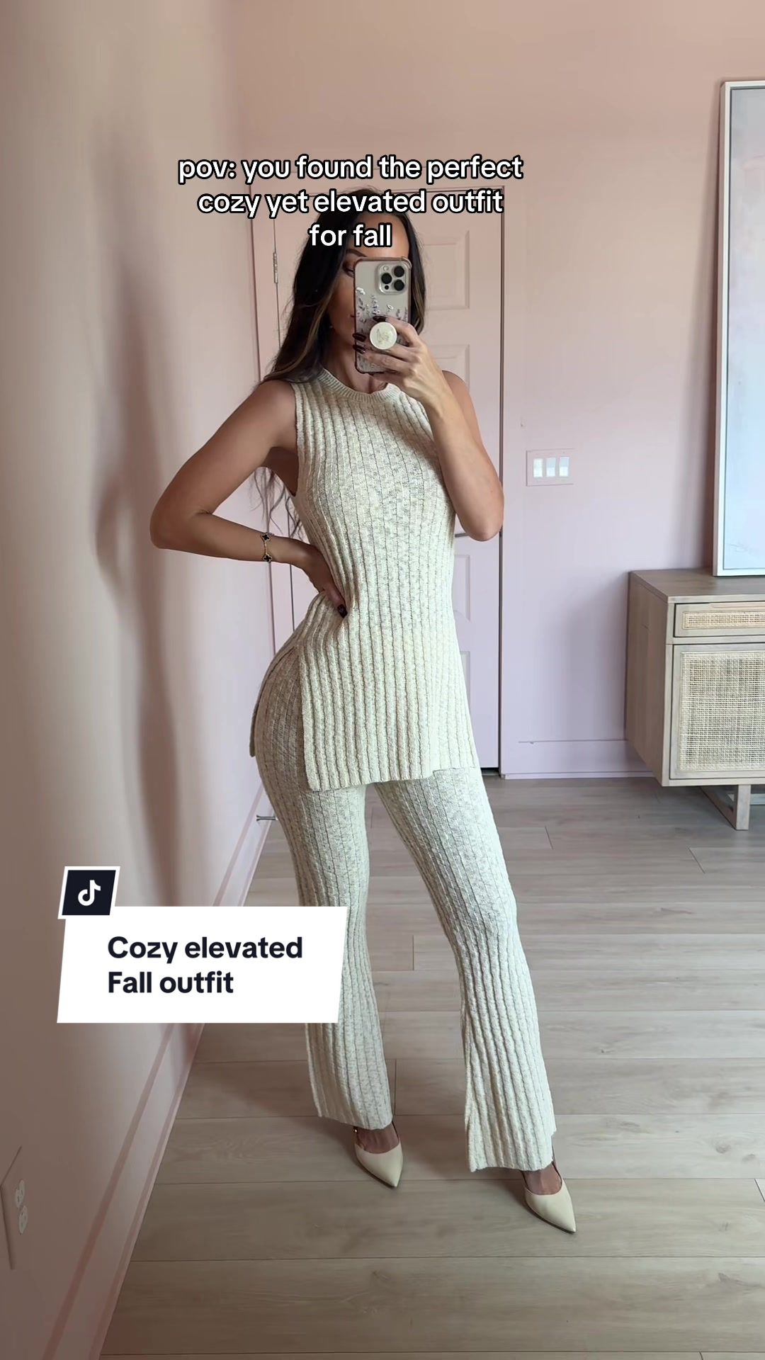 TikTok post by @daniellescloset8 for JLUXLABEL. Caption reads: [...] Also available in black @JLUXLABEL 10%....
