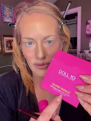 TikTok post by @makeupartistatlaw for Doll 10 Beauty. Caption reads: @Doll 10 Beauty.