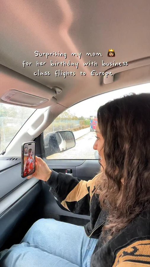 Instagram post by @eyeofshe for Turkish Airlines. Caption reads: Come with me to surprise my mom with business....