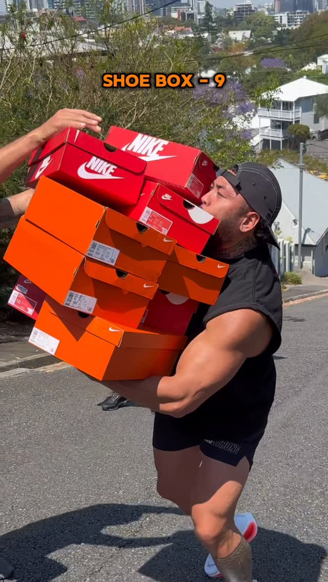 Instagram post by @jadentysonlaing for Foot Locker. Caption reads: Foot locker challenged me to grab as many pairs of....