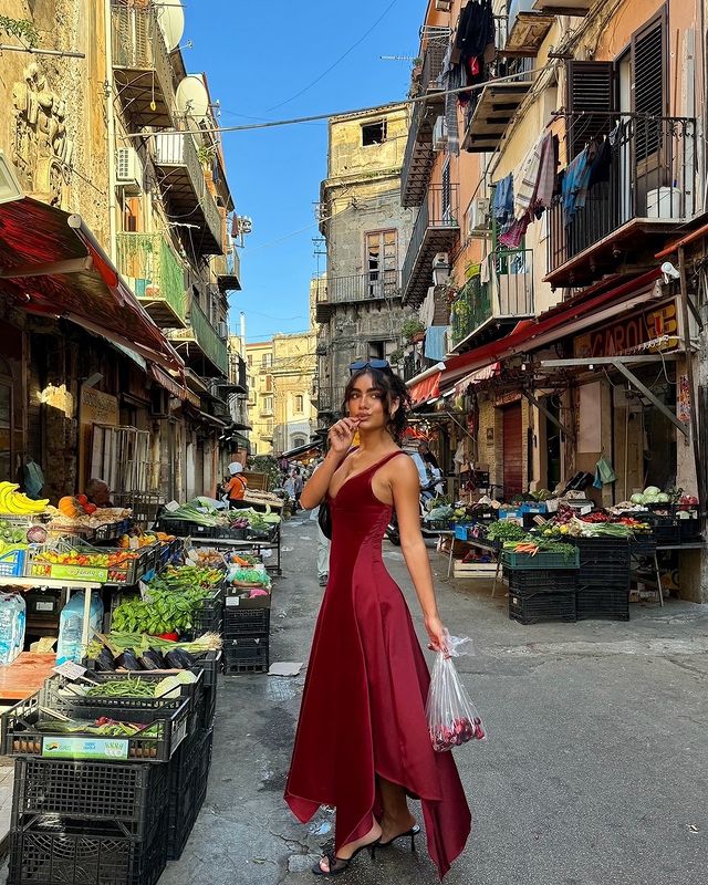 Instagram post by @luisapiou for renttherunway. Caption reads: just wear the dress @renttherunway , you are the....