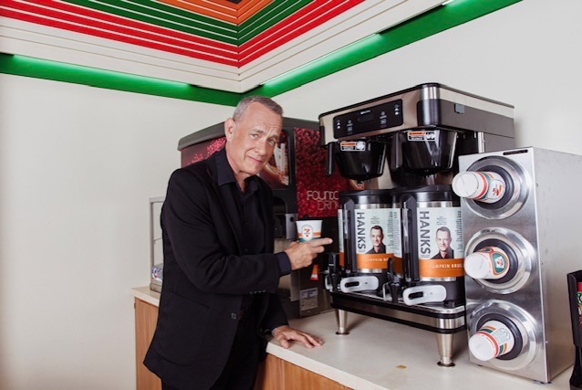 Instagram post by @tomhanks for 7-ELEVEN. Caption reads: [...] coffee would seem out of place at @7eleven....