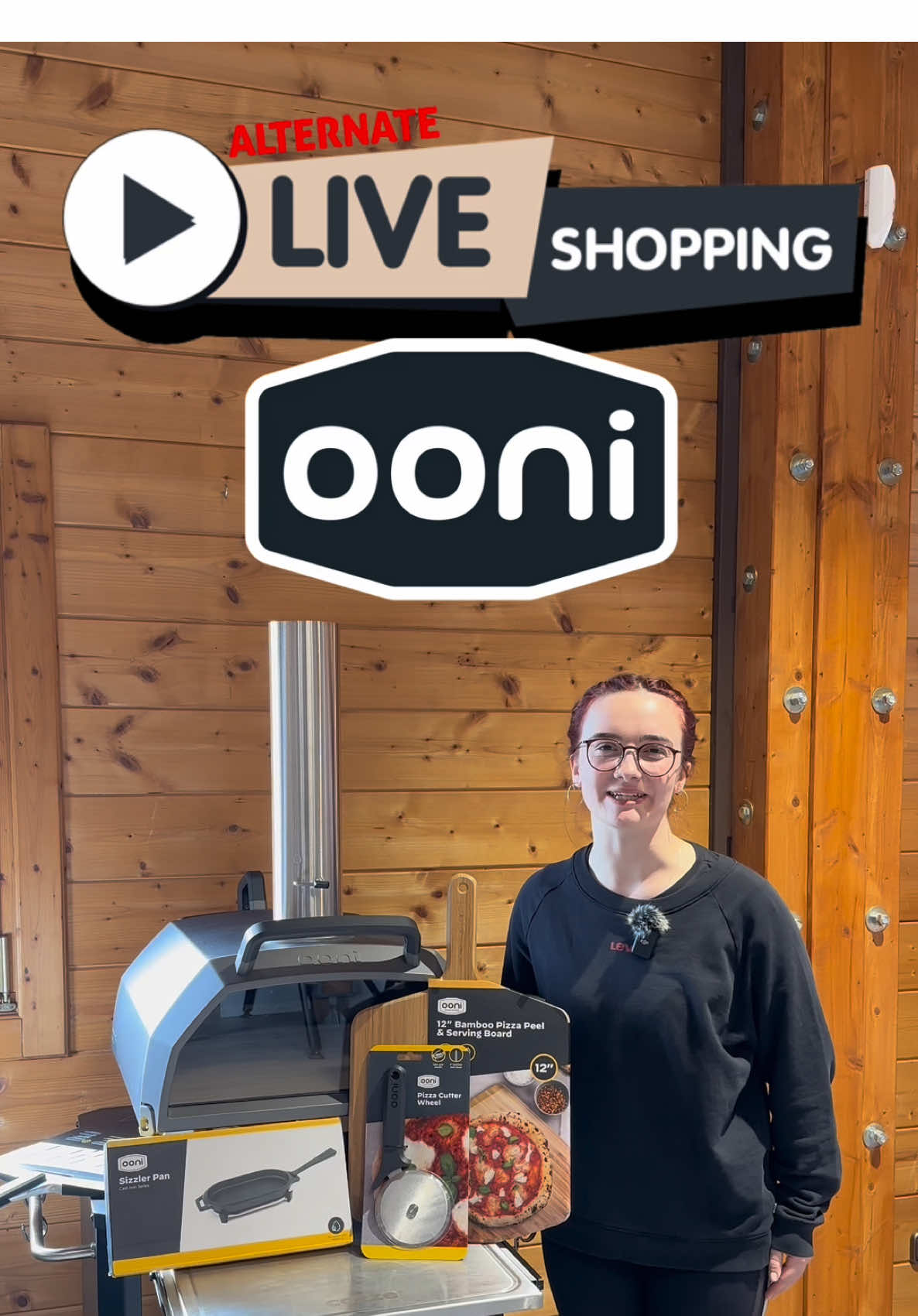 TikTok post by @alternate.de for Ooni. Caption reads: [...] verpasse nicht unser #Liveshopping mit @Ooni....