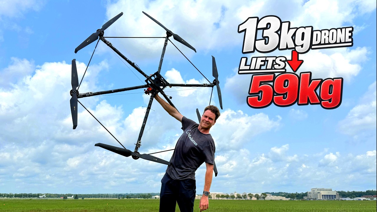 YouTube post by @LukeMaximoBell for PCBWay. Caption reads: How I Won $750,000 With this Drone.