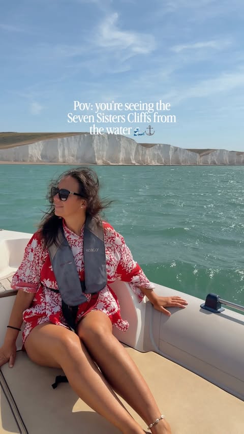 Instagram post by @journey_withoutamap for GetYourGuide Creator Community. Caption reads: A @getyourguide boat tour along the Seven Sisters....