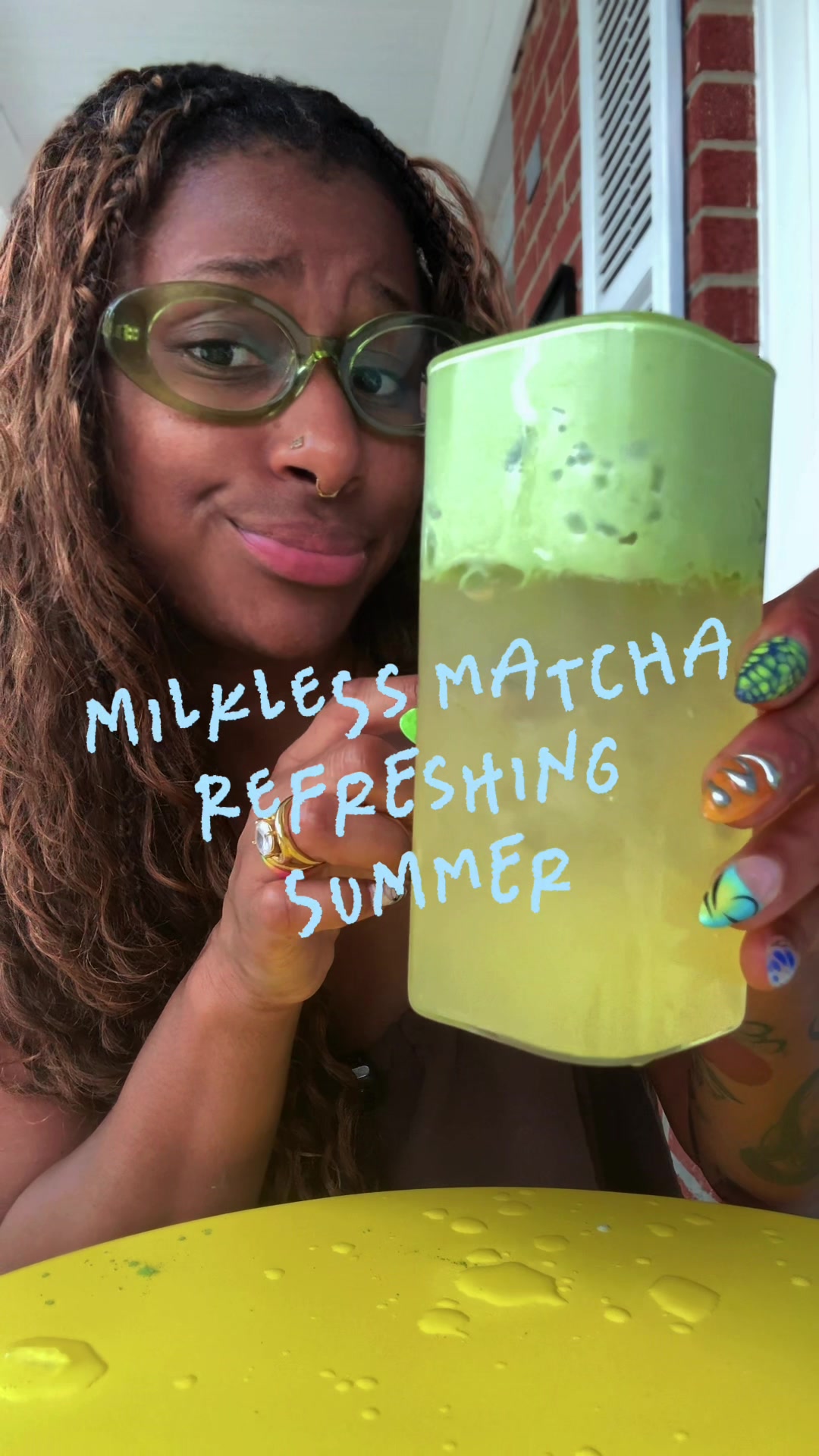 TikTok post by @her.cafe.era88 for Matcha Sunday. Caption reads: More refreshing summer drinks with @Matcha Sunday....