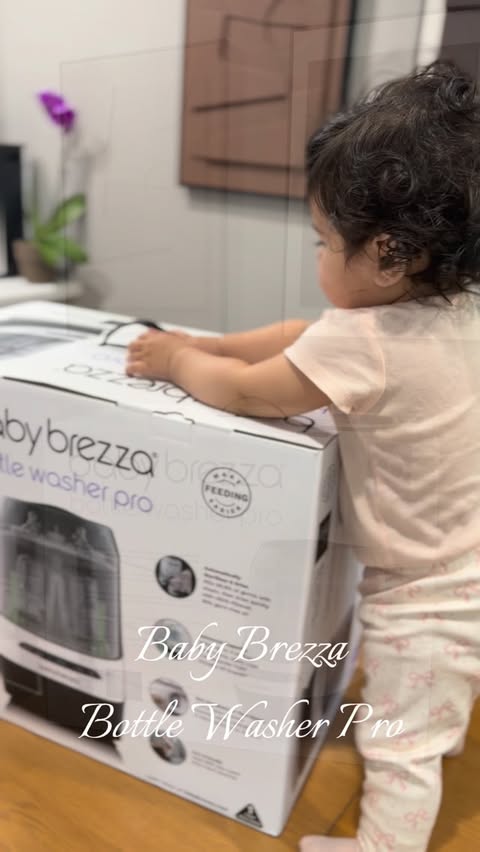 Instagram post by @mervexusa for Baby Brezza. Caption reads: [...] saving so much time during baby life.....