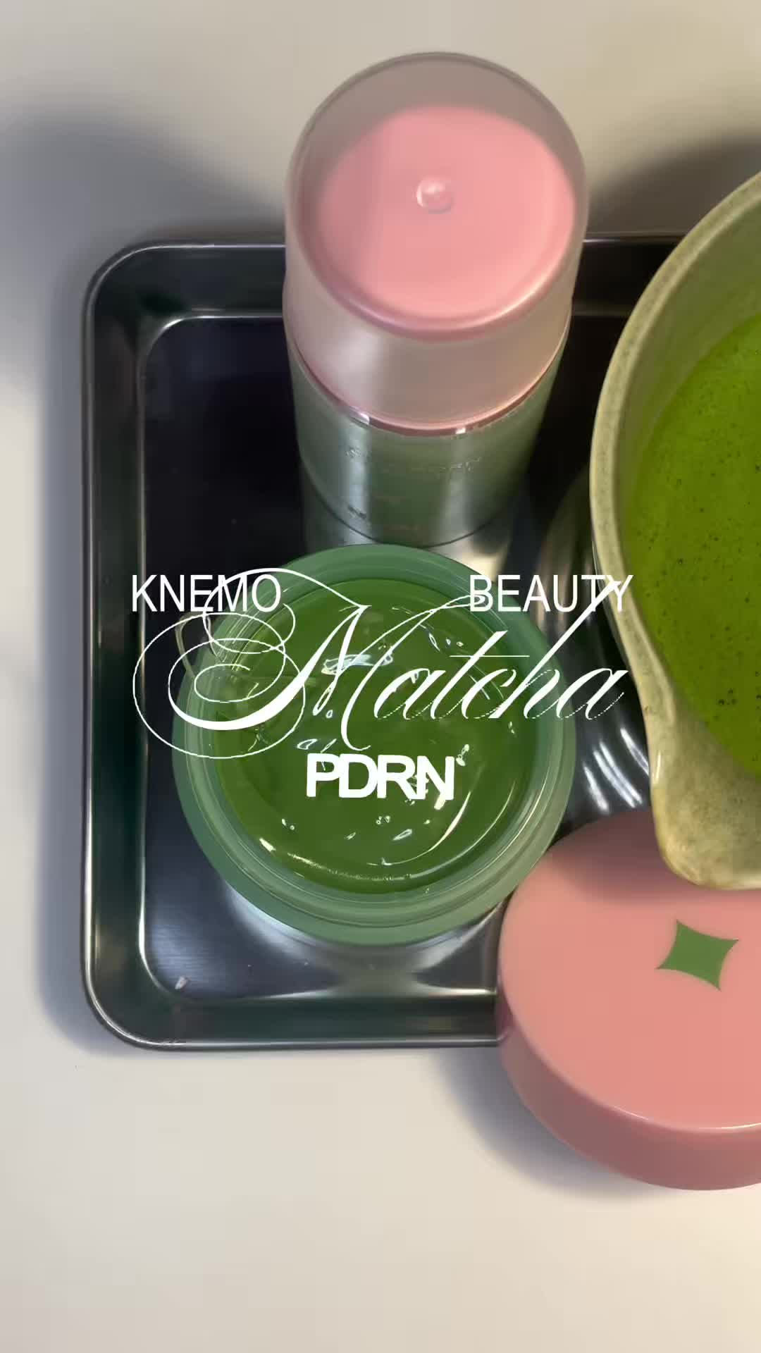 TikTok post by @ann3rkive___ for Knemo Beauty. Caption reads: my two worlds are colliding @KNEMO™ #matcha #pdrn....
