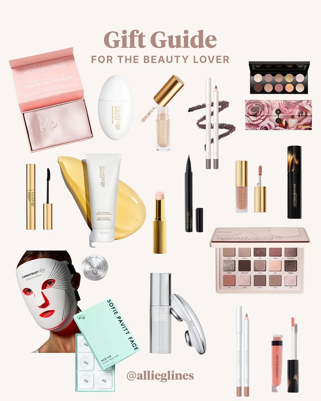 Instagram post by @allieglines for ZIIP Beauty. Caption reads: My ultimate Holiday Gift Guides are HERE!!✨🎁 I....