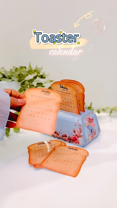 Instagram post by @_.zanaat.gifts.oman._ for Cricut. Caption reads: Toaster Calendar🩵

Diy video, Calendar,....