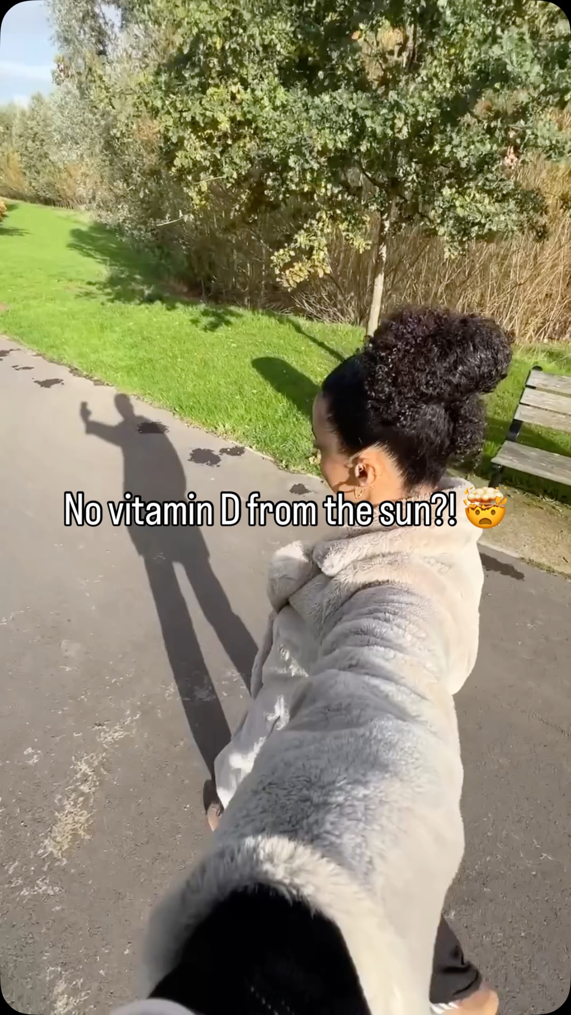 Instagram post by @abbiecurls for Holland & Barrett. Caption reads: We don’t get ANY vitamin D from the sunlight in....