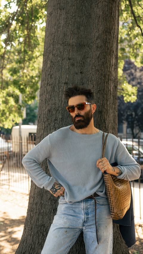 Instagram post by @chrisjohnmillington for Zenni. Caption reads: [...] baby blue but the accessories are always....