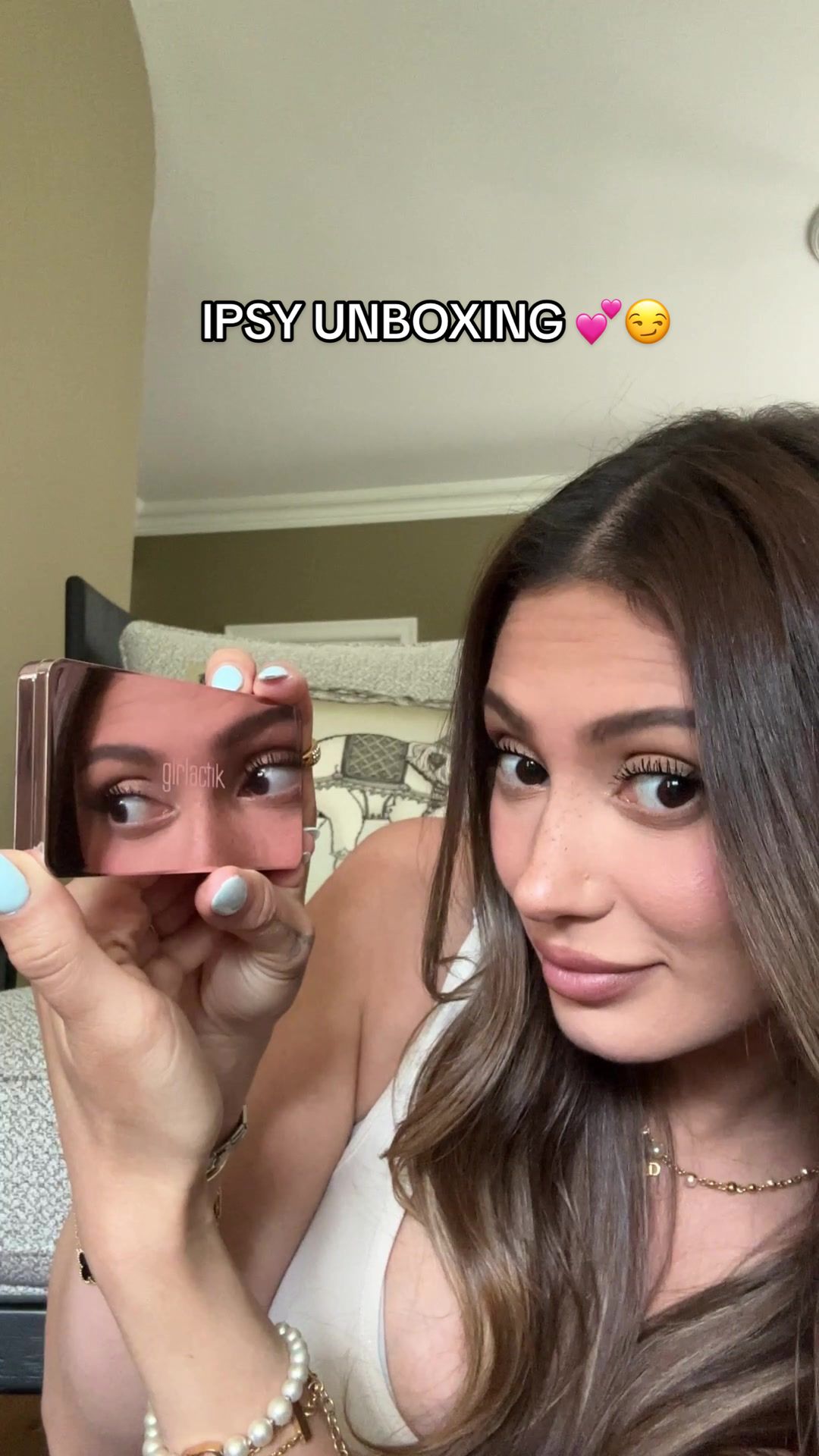TikTok post by @francescafarago for elfcosmetics. Caption reads: my fav time of the month😍 @IPSY @elfcosmetics....