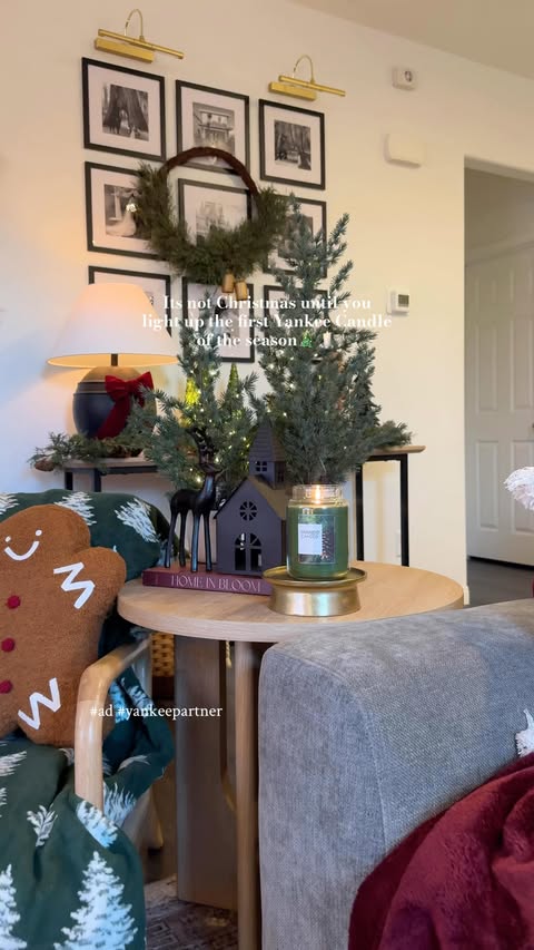 Instagram post by @thefighome for Yankee Candle. Caption reads: [...] has to be the classic Balsam & Cedar Yankee....