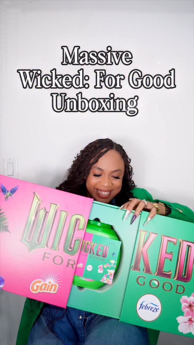 Instagram post by @kaishacreates for DIFF Charitable Eyewear. Caption reads: 💕💚 MASSIVE WICKED FOR GOOD UNBOXING 💚💕....