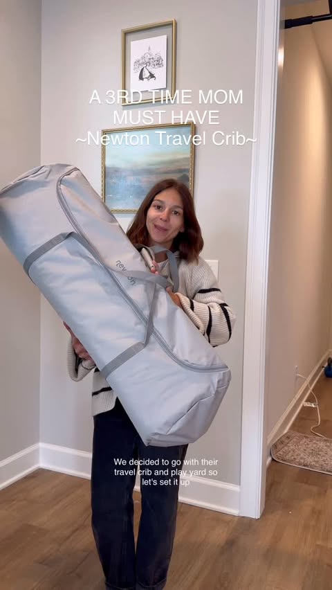 Instagram post by @candidlycarlie for Newton Baby. Caption reads: Comment ‘NEWTON’ for the 🔗 & use code ‘CARLIE40’....