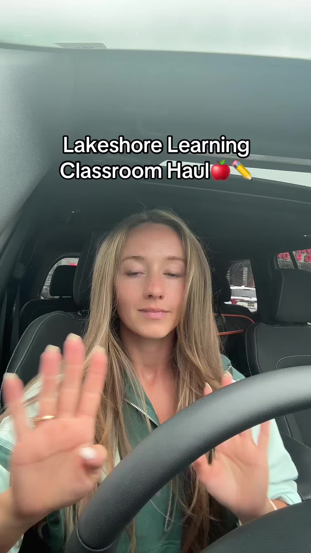 TikTok post by @haileehannick for Lakeshore Learning. Caption reads: [...] damage for back to school😭🍎✏️ @Lakeshore....