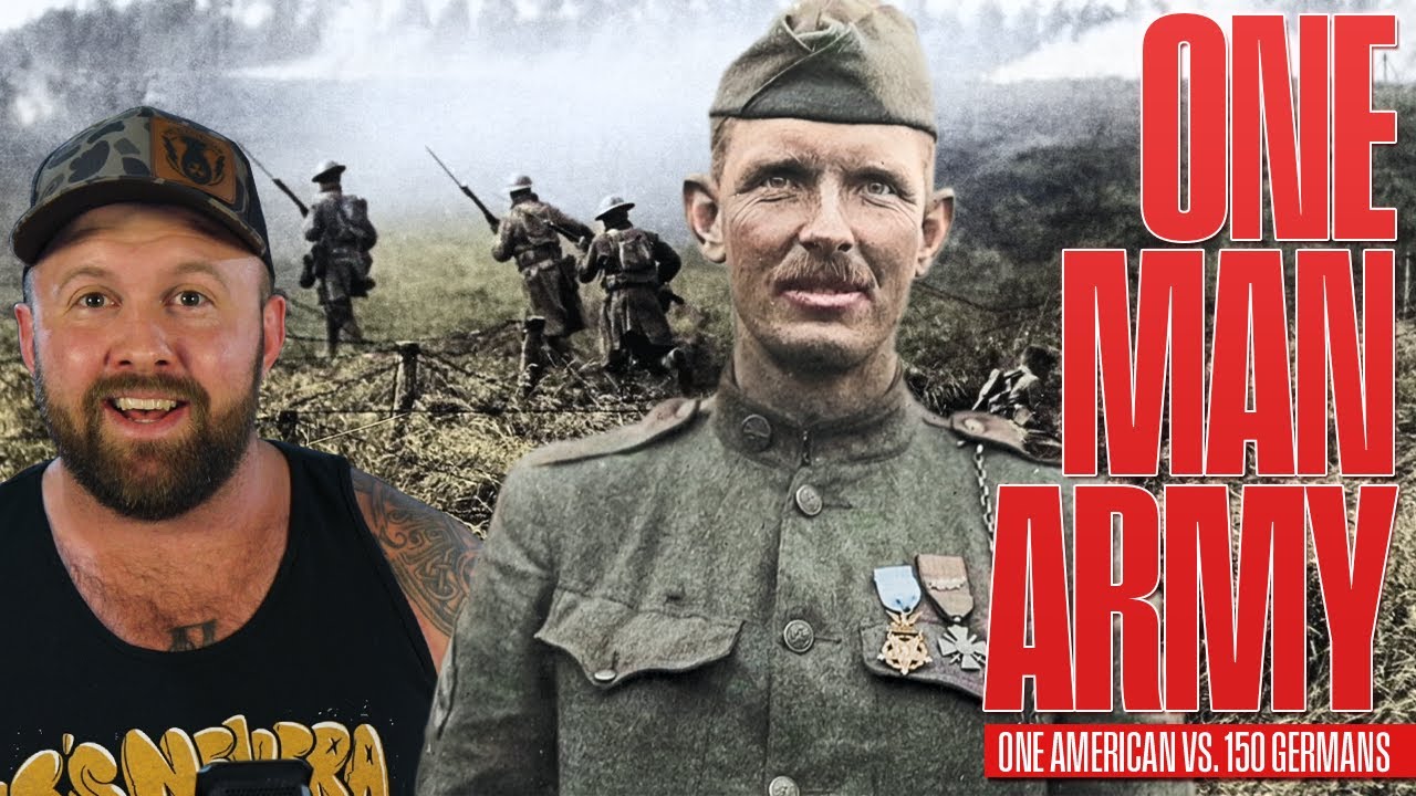 YouTube post by @the_fat_electrician for DeleteMe. Caption reads: The One-Man Army Who Captured 132 Germans - Alvin....