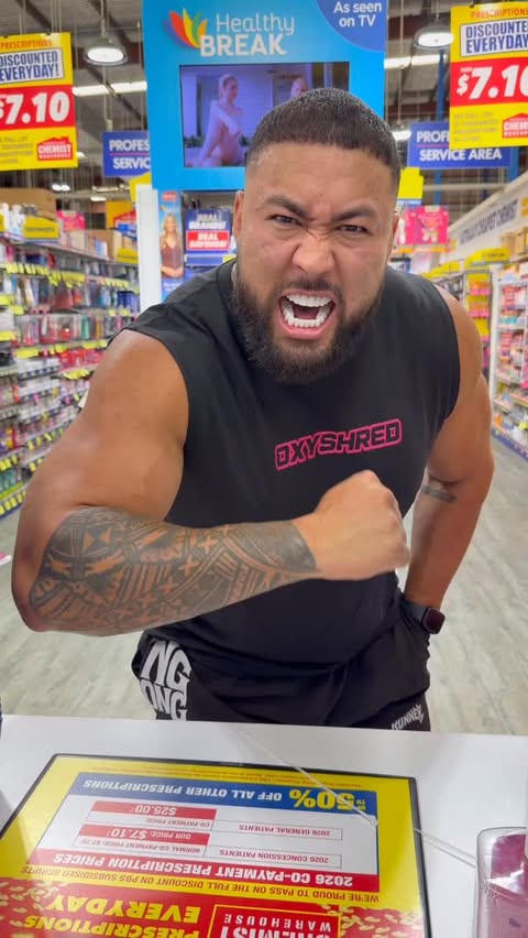 Instagram post by @jadentysonlaing for EHPlabs. Caption reads: Pride Pre Workout is now available at Chemist....