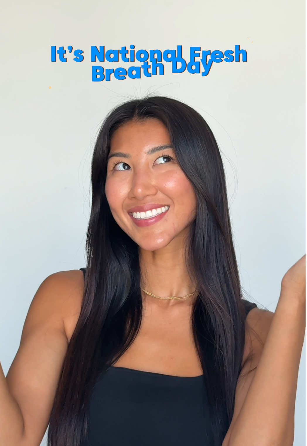 TikTok post by @asianbraziliangirl for TheraBreath. Caption reads: [...] Fresh Breath Day with @TheraBreath US 💙....