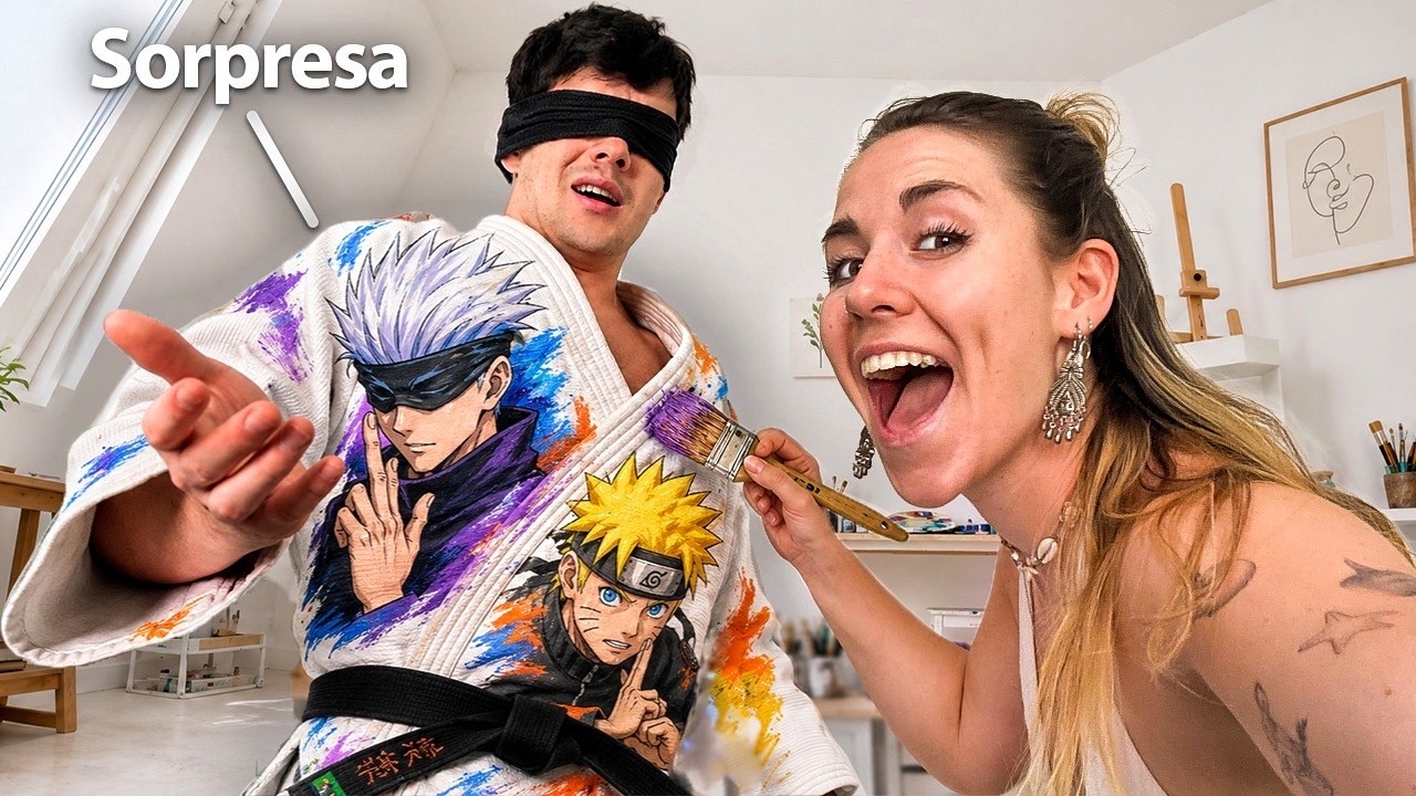 YouTube post by @MeryCaldass for TM Trade. Caption reads: I personalized my Judoka Boyfriend's Kimono 🥋🎨.