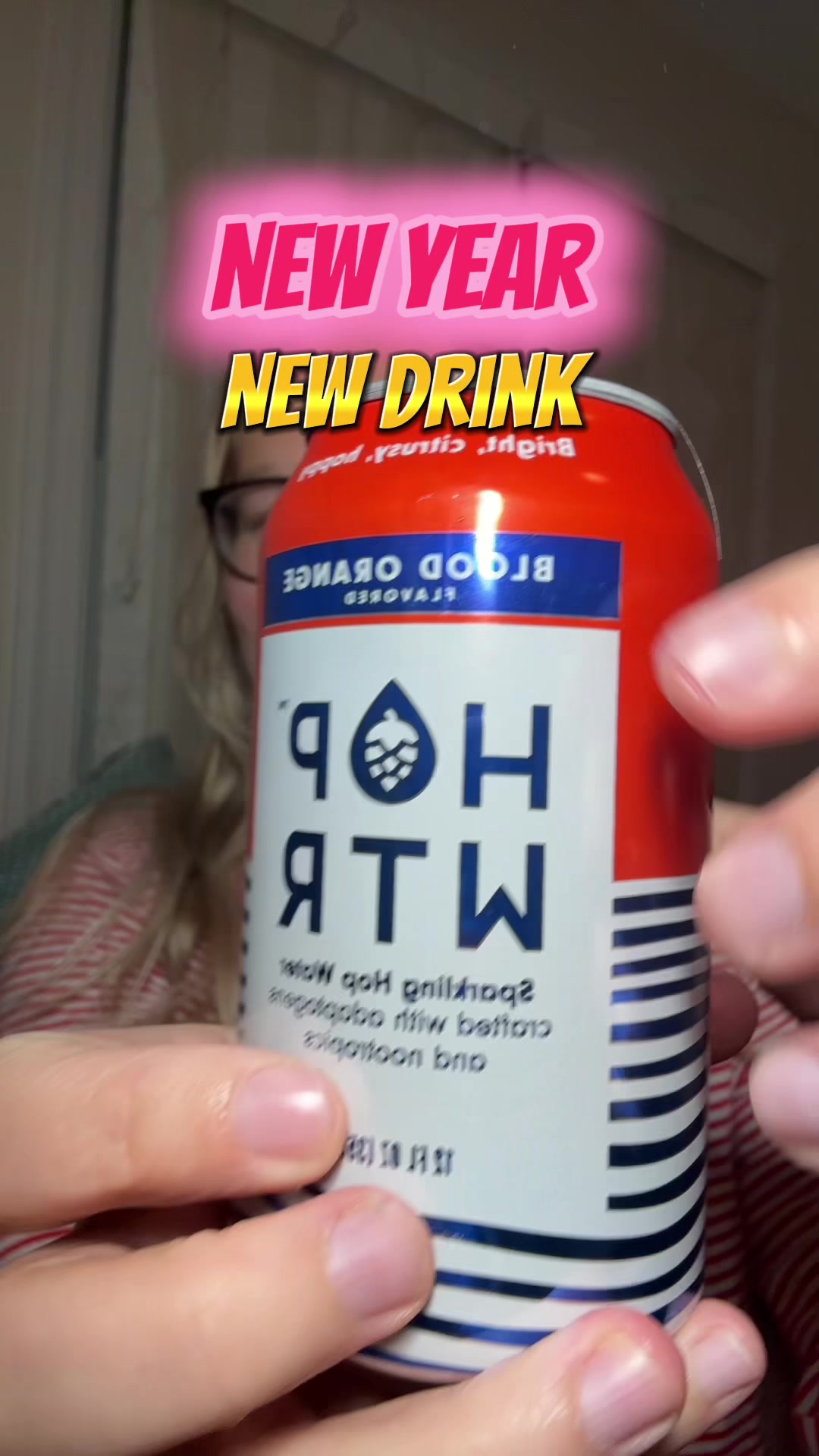 TikTok post by @myllykoskipaula for Hopwtr. Caption reads: New year, new me? This is a great drink, if you....