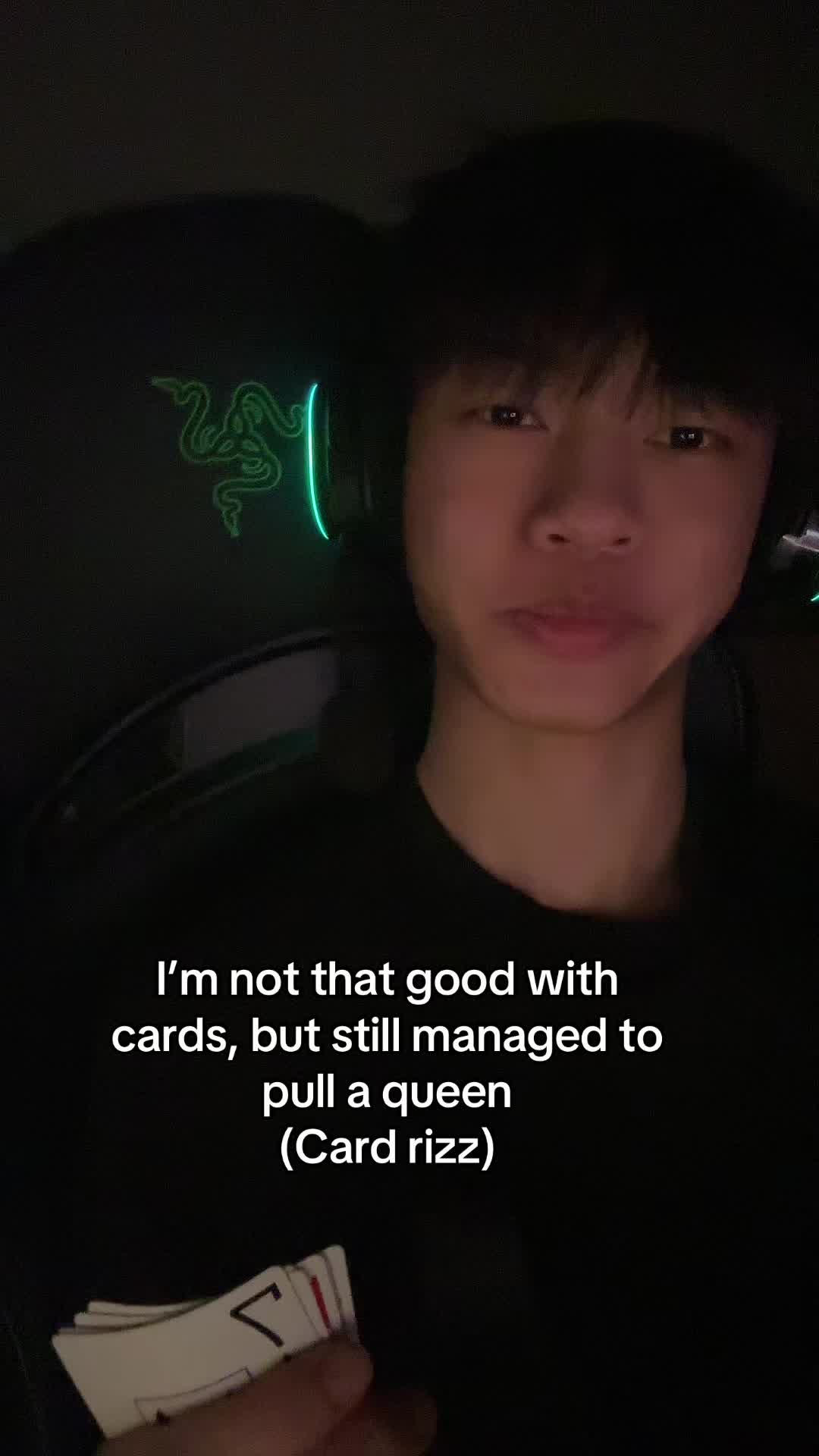 TikTok post by @xinchaofineshyt for Razer. Caption reads: Proud to collab with @Razer  -Built-in Lumbar Arch....