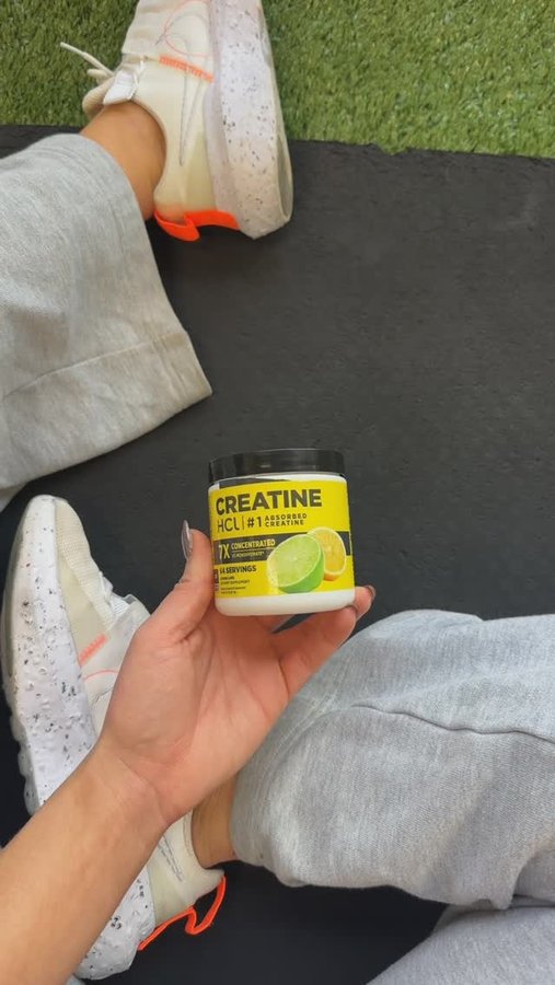 Instagram post by @tiffjeffcoat for CON-CRĒT Creatine. Caption reads: Make a CON-CRĒT Plan this year and stay on top of....