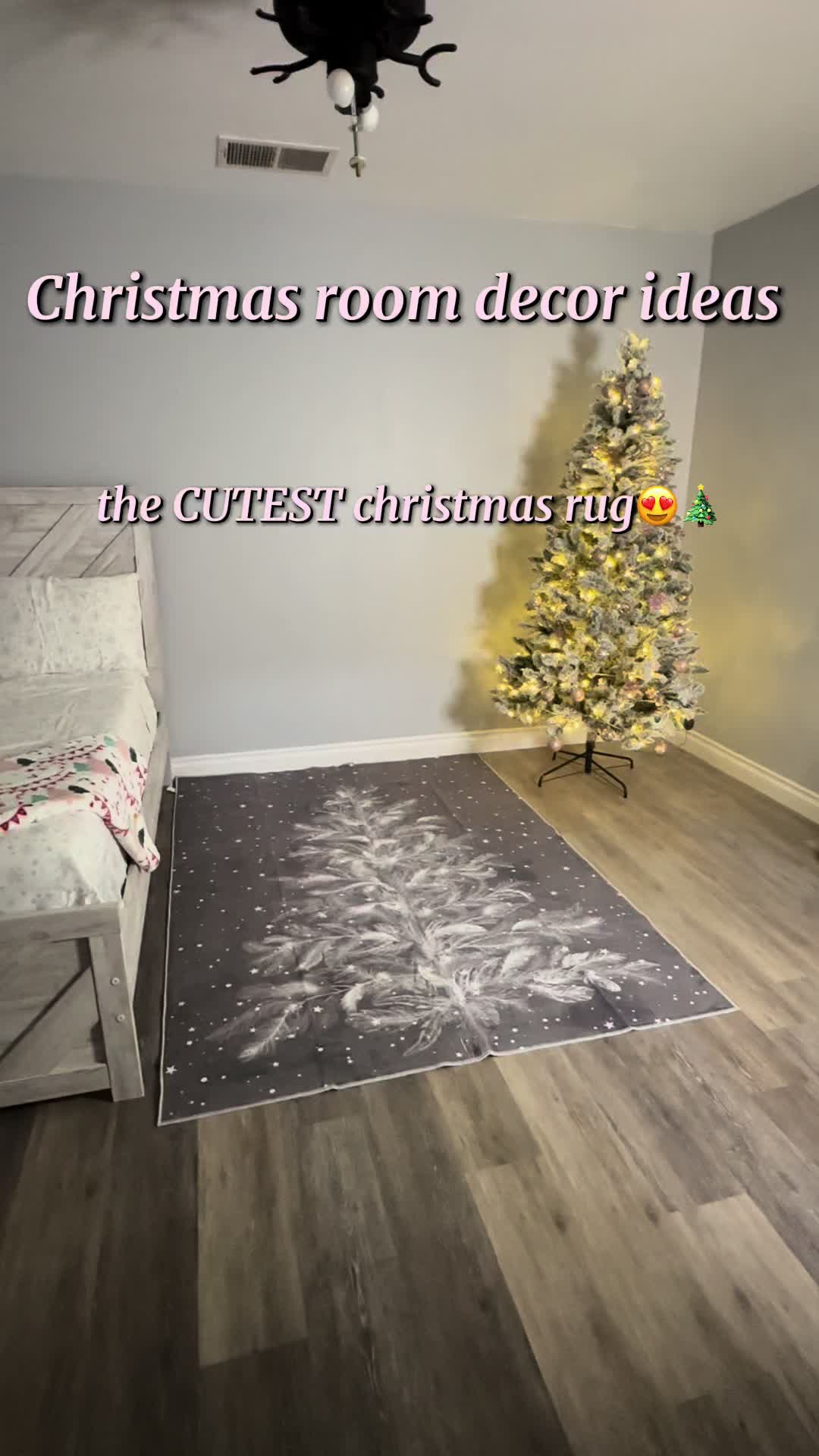 TikTok post by @samantha.lemuss for LA Home Decor. Caption reads: IM OBSESSED 😍😍🎄@LAHOME DECOR #rug #lahome....